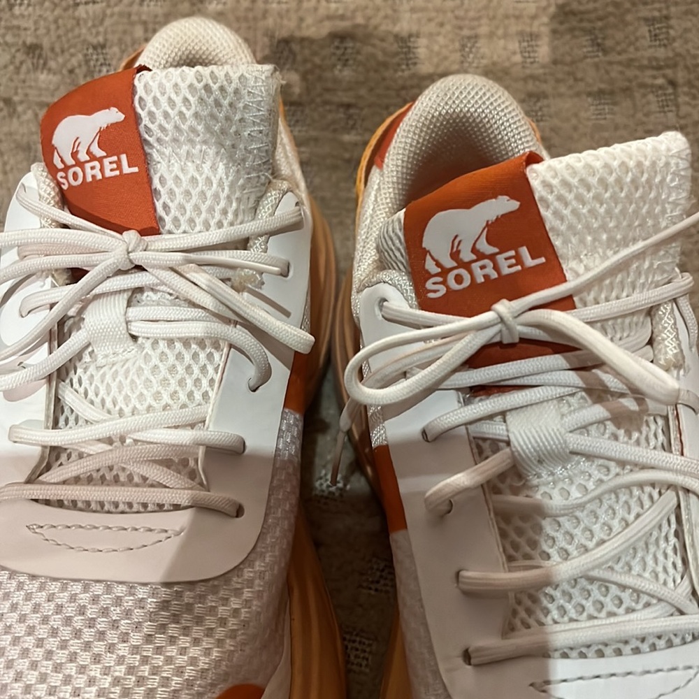 Sorel Women's Sneakers in White and Orange - Picture 4 of 8